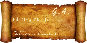Gálfy Attila névjegykártya